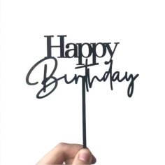 Laser Cut Acrylic Happy Birthday Cake Topper