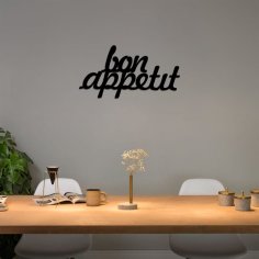 Laser Cut Bon Appetit Wall Decor, Kitchen Metal Wall Sign