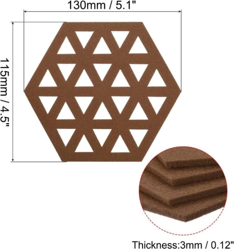 Laser Cut Felt Coasters Hexagon Coaster Set