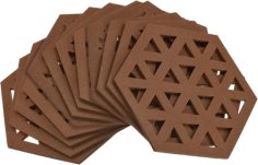 Laser Cut Felt Coasters Hexagon Coaster Set