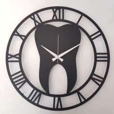 Laser Cut Tooth Shape Dental Clinic Wall Clock,  Dentist Clock