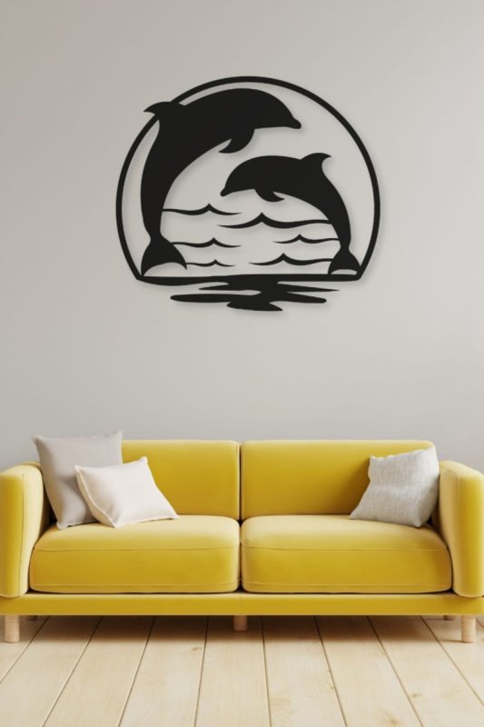 Laser Cut Dolphin Metal Wall Decor