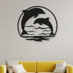Laser Cut Dolphin Metal Wall Decor