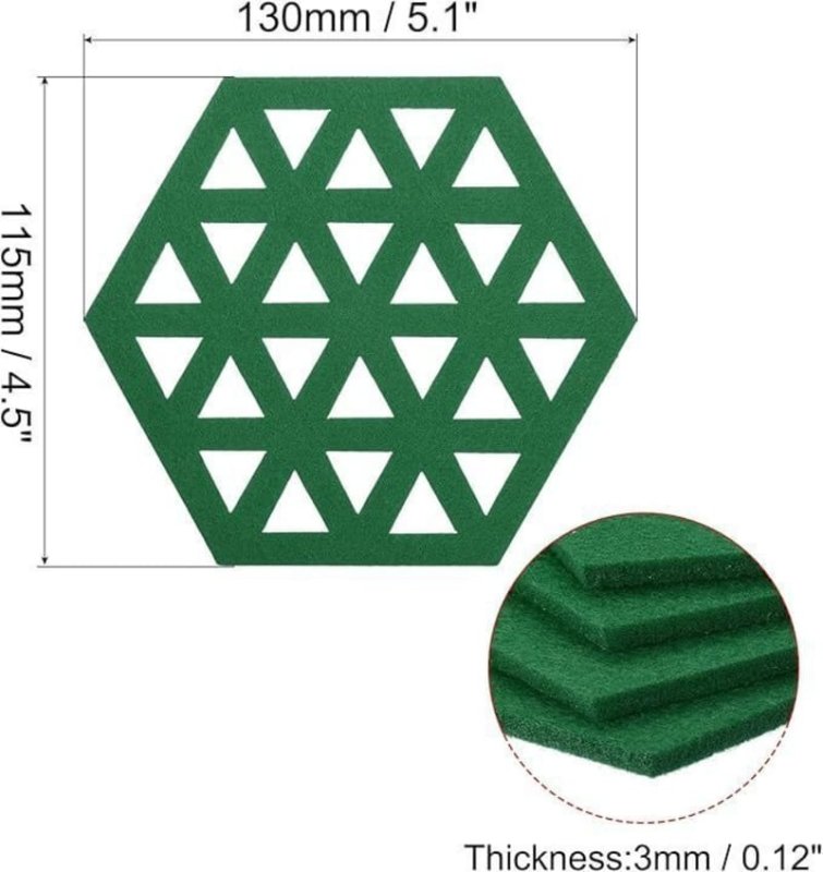 Laser Cut Hexagon Felt Coasters