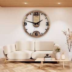 Laser Cut Wooden Large Modern Wall Clock