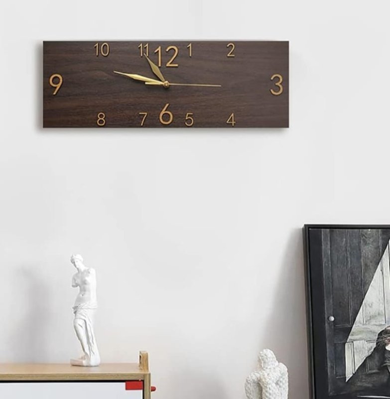 Laser Cut Rectangle Wall Clock Farmhouse Wall Decor
