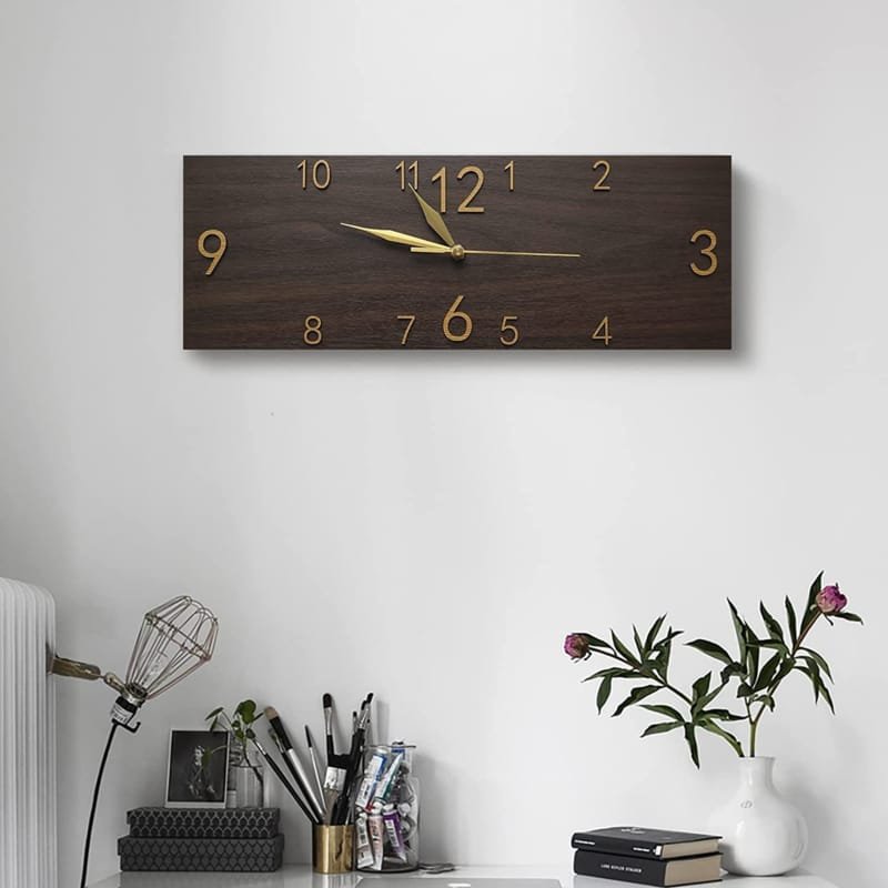Laser Cut Rectangle Wall Clock Farmhouse Wall Decor