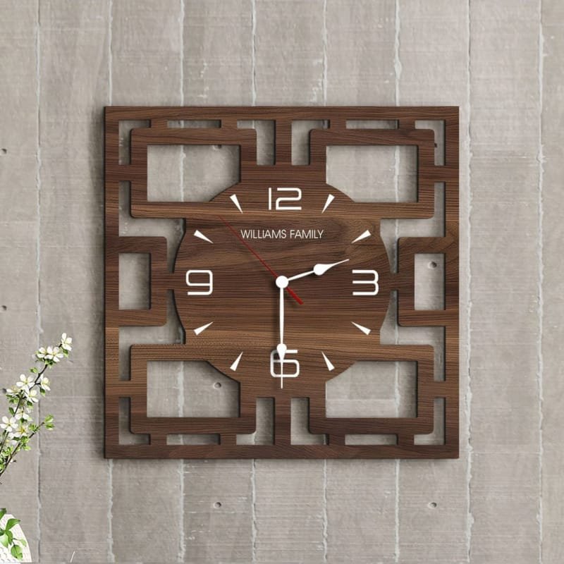Laser Cut Personalized Wooden Wall Clock