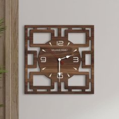 Laser Cut Personalized Wooden Wall Clock