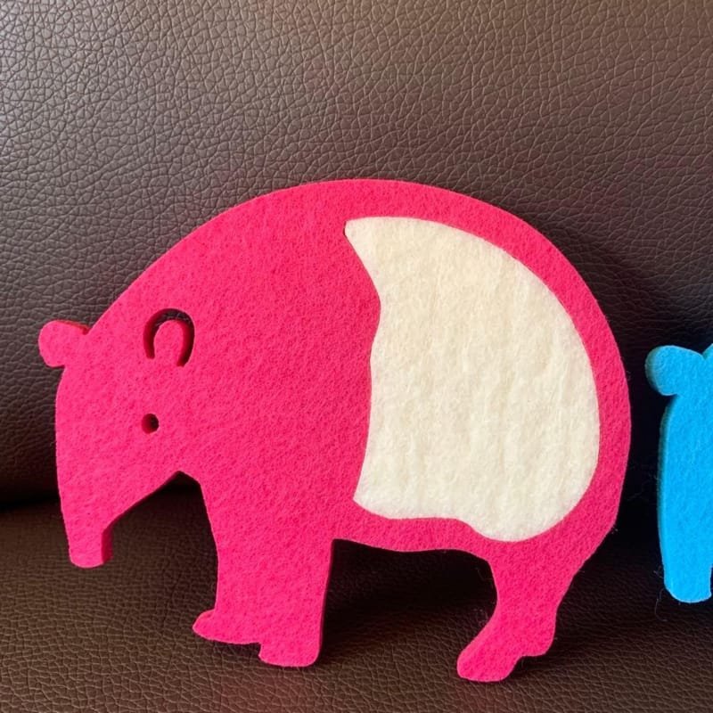 Laser Cut Felt Coaster Malayan Tapir