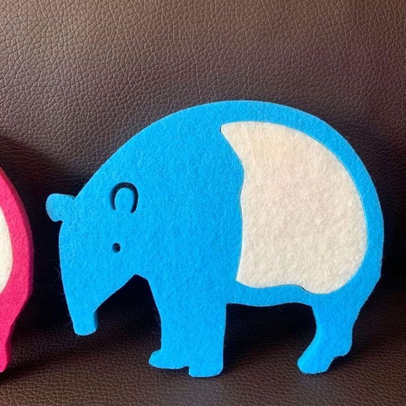 Laser Cut Felt Coaster Malayan Tapir