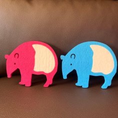 Laser Cut Felt Coaster Malayan Tapir