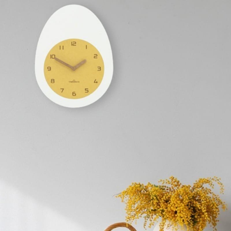 Laser Cut Egg Shaped Wall Clock, Egg Kitchen Clock, Modern Wall Decor