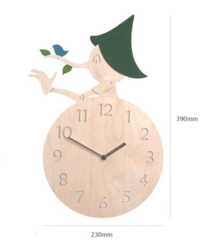 Laser Cut Pinocchio Wooden Wall Clock Modern Creative Wall Art