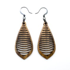 Laser Cut Dangle Teardrop Earrings Modern Design
