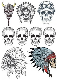 Skull Vector Art Pack Free Vector