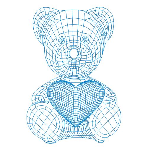 Ours en peluche avec plan de lampe illusion 3d coeur