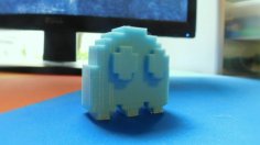 Pixel Pacman Ghost 3D Printer Model