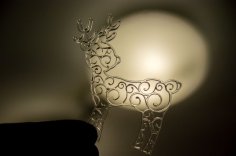 Laser Cut Reindeer Swirl Ornament Free Vector