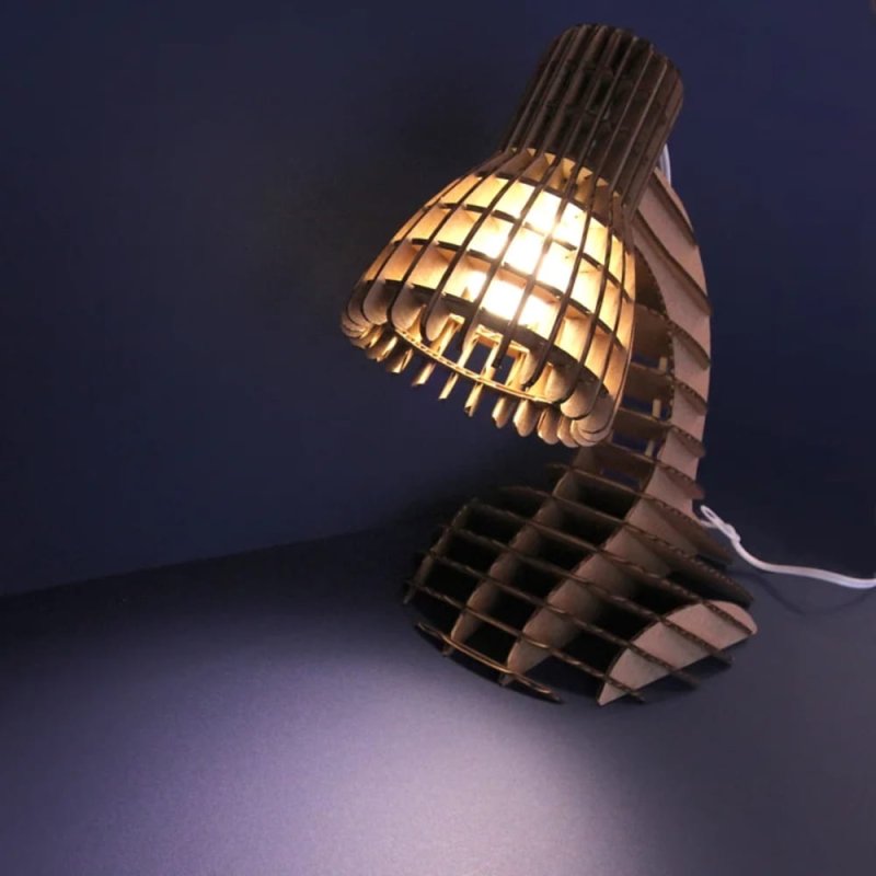 Laser Cut Cardboard Desk Lamp SVG File