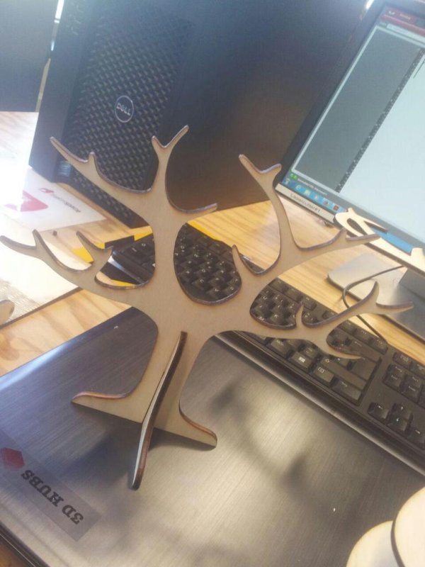 Laser Cut Tree Ring Holder DXF File