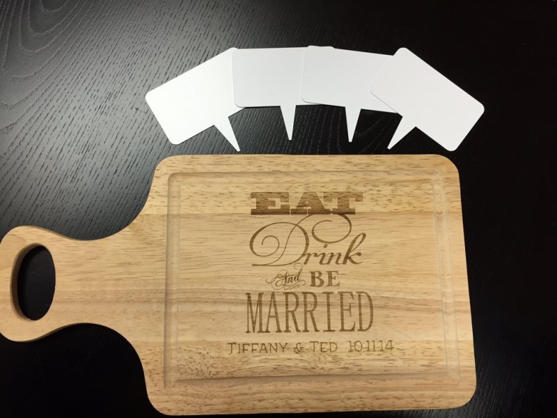 Laser Engraved Cheese Board Set for Wedding