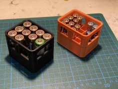 Beer Crate Battery Holder AA/AAA/9V/18650 Stackable 3D Printer Model