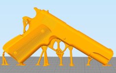 Colt 1911 Firearm With Support Remix 3D Printer Model