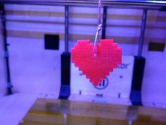 8 Bit Heart Charm 3D Printer Model