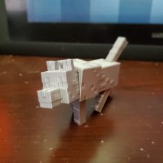 Articulated Minecraft Wolf 3D Printer Model