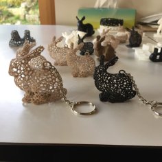 Voronoi Rabbit Keychain 3D Printer Model