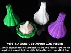 Vented Garlic Storage Container 3D Printer Model