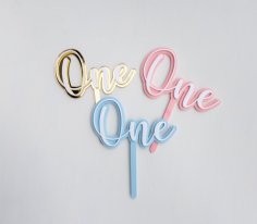 Laser Cut One Cake Topper