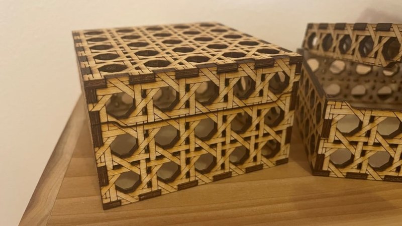 Laser Cut Rattan Box