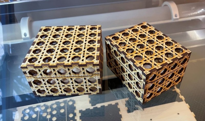 Laser Cut Rattan Box