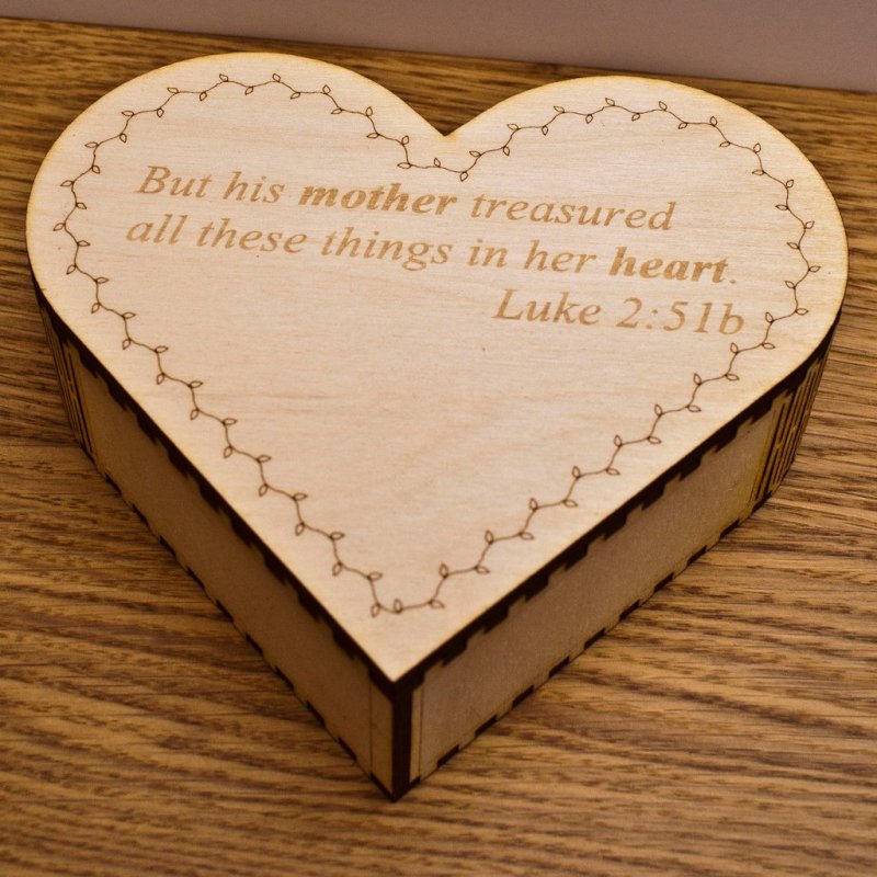 Laser Cut Heart Shaped Trinket Box