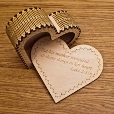 Laser Cut Heart Shaped Trinket Box