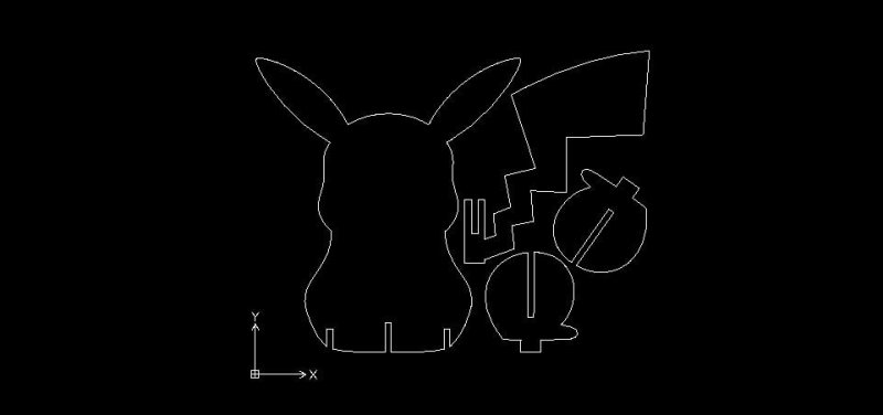 Laser Cut Pikachu Assembly Model Figure