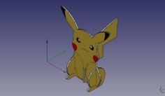 Laser Cut Pikachu Assembly Model Figure