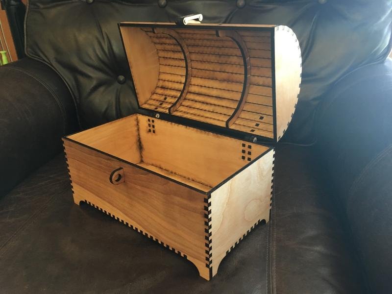 Laser Cut Treasure Chest with Hasp