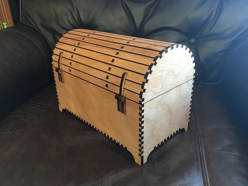 Laser Cut Treasure Chest with Hasp