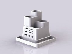 Desk Tidy- With USB And SD Holder 3D Printer Model