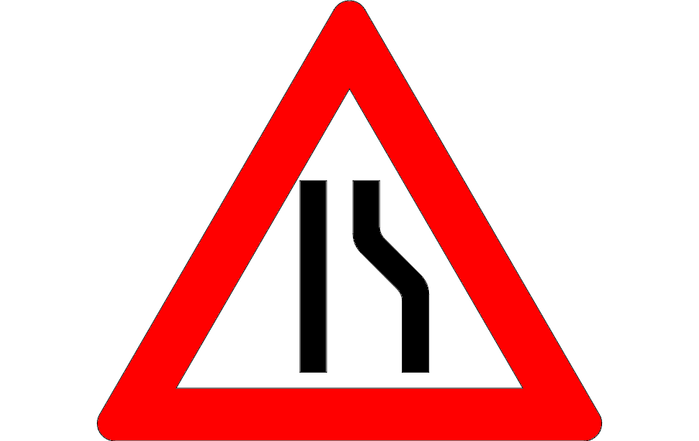 Дорожный узкий знак на правильном файле dxf