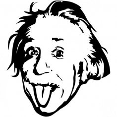 Albert Einstein Genius Meme Stencil dxf File