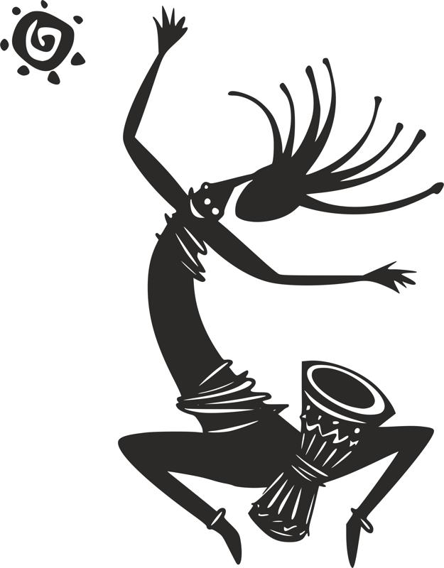 File dxf vettoriale di Kokopelli figura danzante