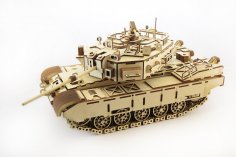 3D-Holz-Panzer-Puzzle-Kit mit graviertem Laserschnitt