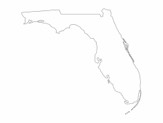 Florida Eyalet Haritası (FL) dxf Dosyası