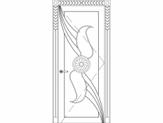 File dxf del disegno dell'intaglio della porta singola principale
