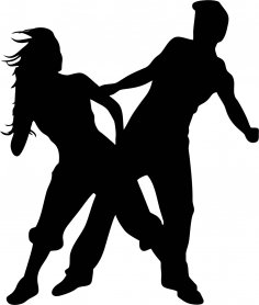Vetor de homem e mulher dançando