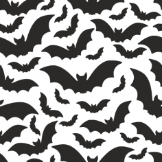 Halloween Pattern With Bats Vector Art DXF File
